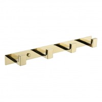 Полотенцедержатель на планке с 4 крючками Grocenberg AC0014, золото глянец