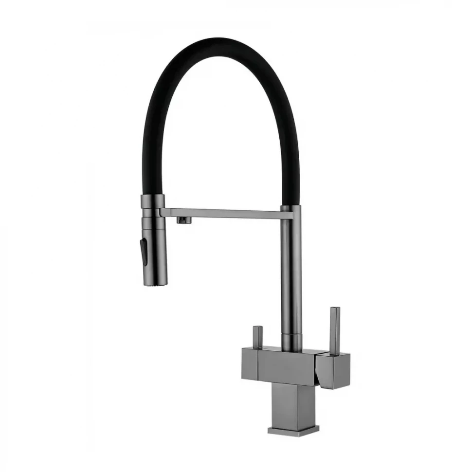 Смеситель для кухни под фильтр на магните Grocenberg GB4098, графит