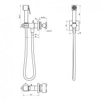 Смеситель встраиваемый с гигиеническим душем Grocenberg GB005NK, никель