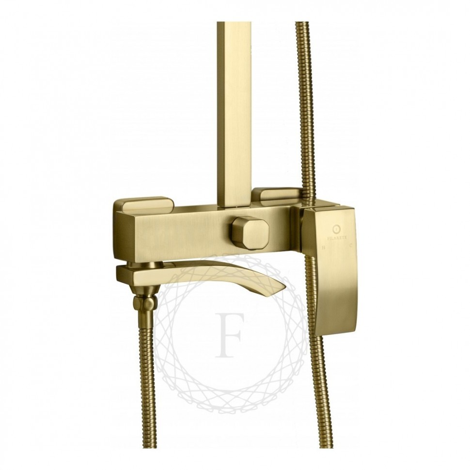 Душевая система FILARETE Waterfall FL2010, матовое золото