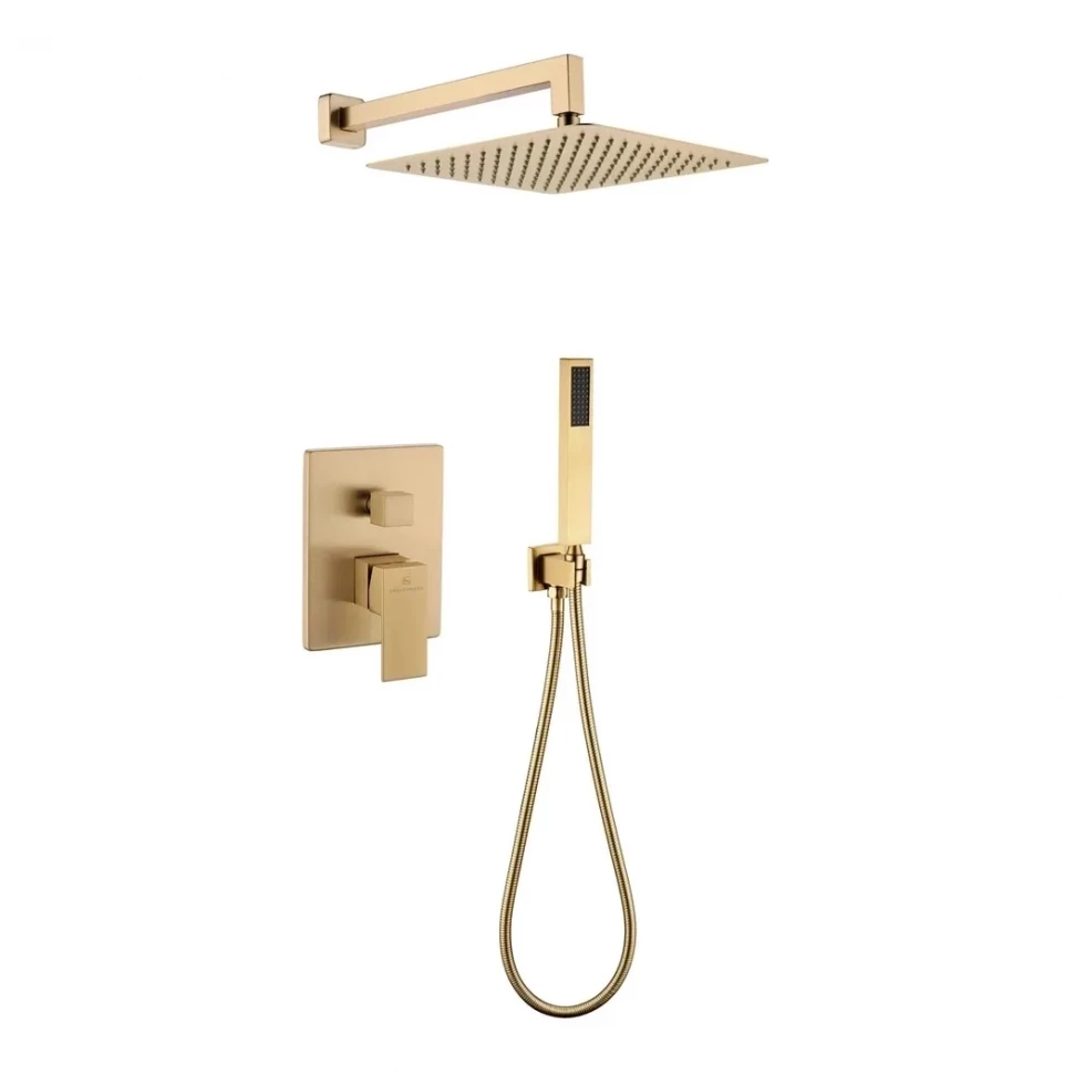 Душевая система скрытого монтажа Grocenberg GB5089MG-3, матовое золото