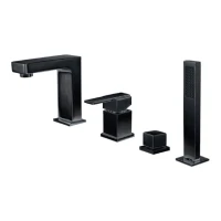 Смеситель на борт ванны Grocenberg GB6008-1, черный матовый