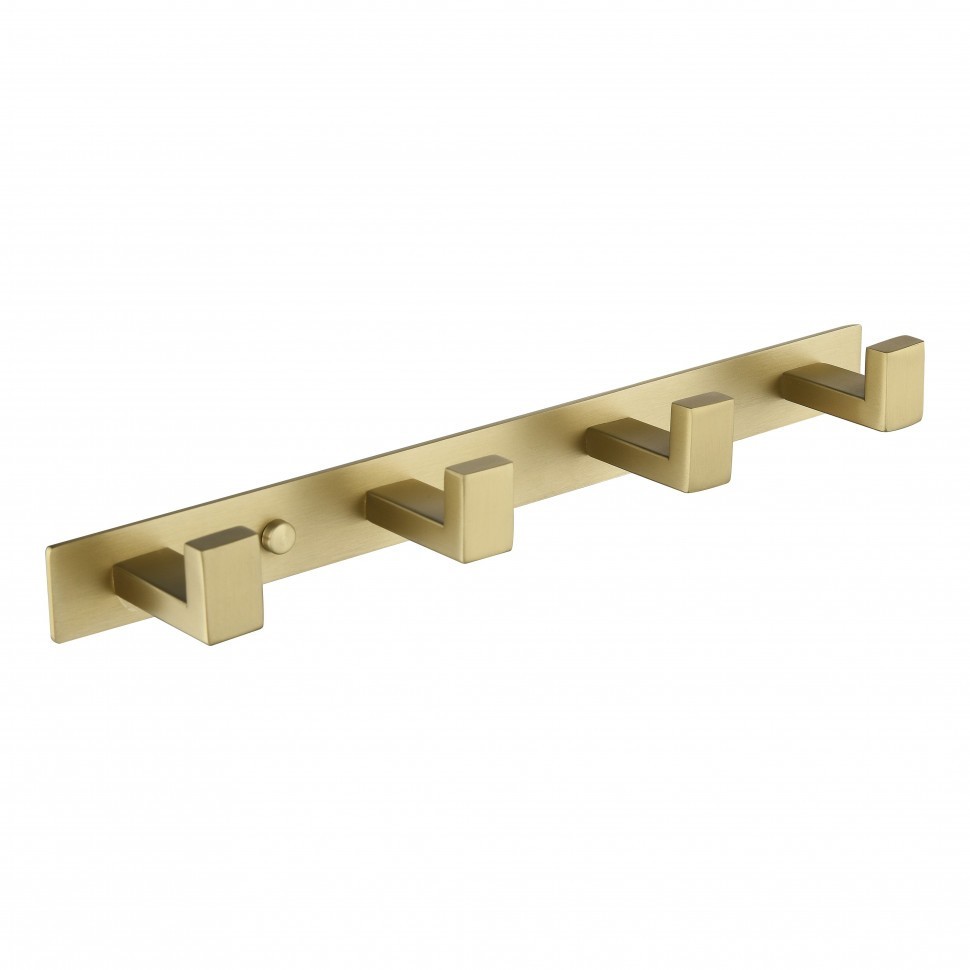 Полотенцедержатель на планке с 4 крючками Grocenberg AC0014, матовое золото