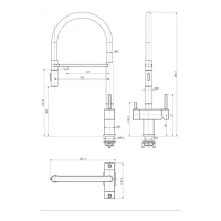 Смеситель для кухни под фильтр на магните Grocenberg GB4098, золото глянец