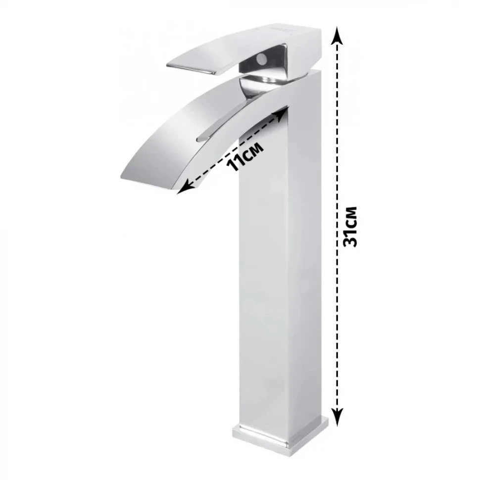 Смеситель для раковины высокий Grocenberg GB3007, хром