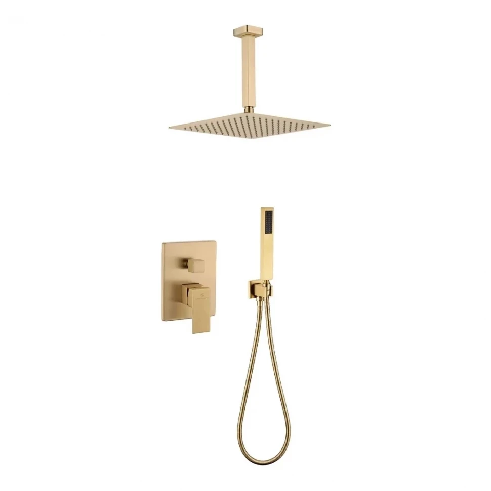 Душевая система скрытого монтажа Grocenberg GB5089MG-4, матовое золото