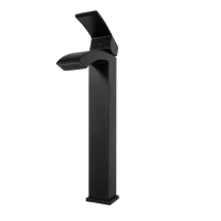 Смеситель для раковины высокий Grocenberg GB3007, черный матовый