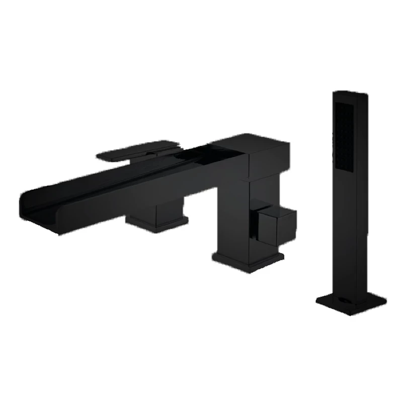 Смеситель на борт ванны Grocenberg GB6008-2, черный матовый