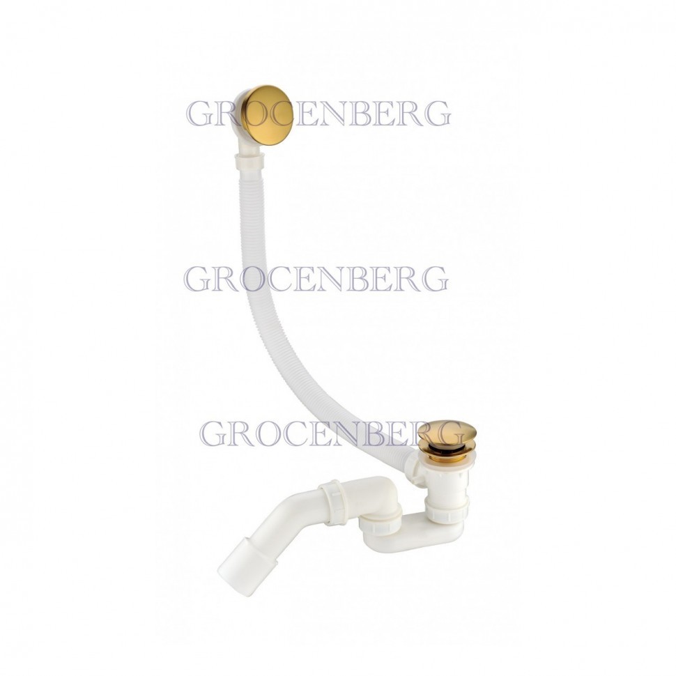 Автоматический слив-перелив для ванны Grocenberg GB230, золотой брашированный