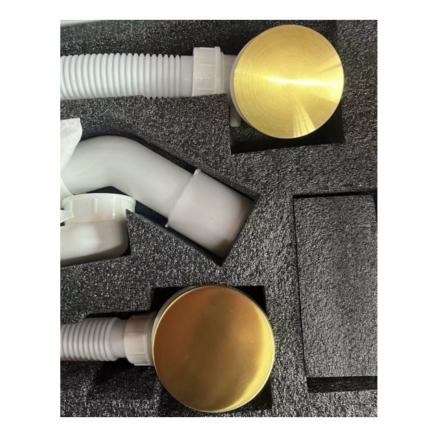 Автоматический слив-перелив для ванны Grocenberg GB230, золотой брашированный