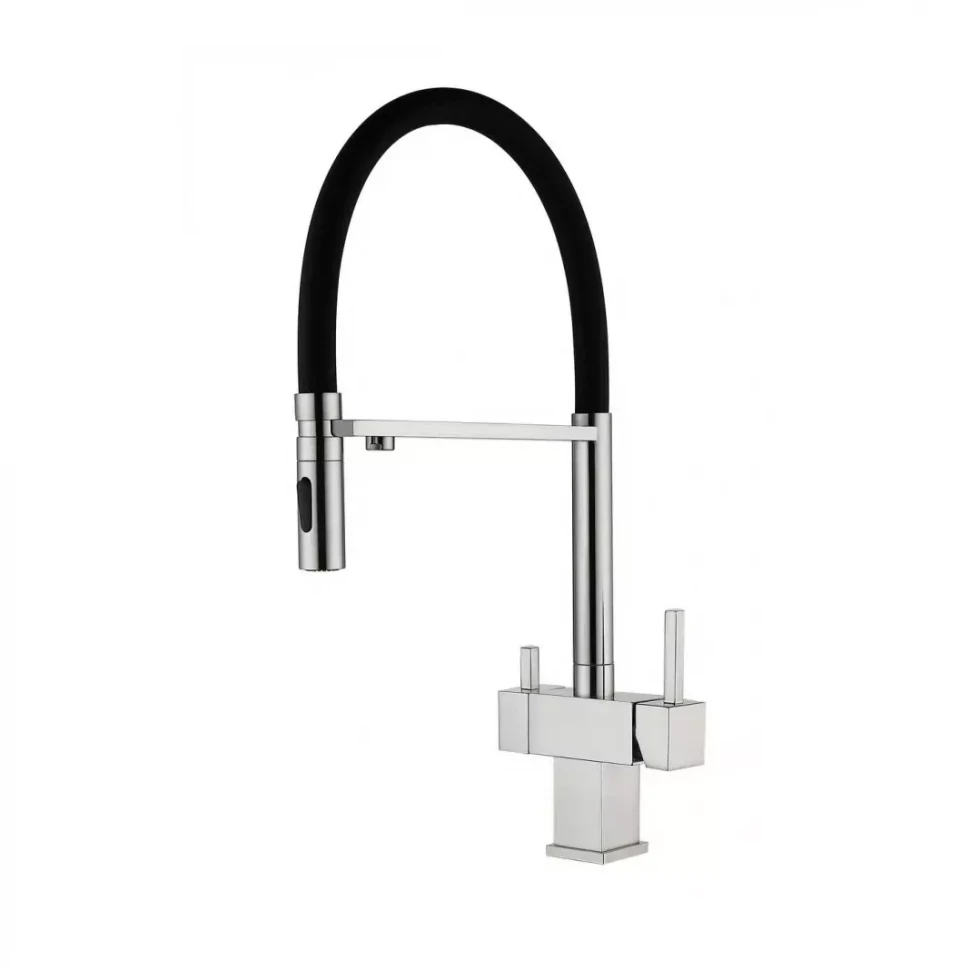 Смеситель для кухни под фильтр на магните Grocenberg GB4098, никель