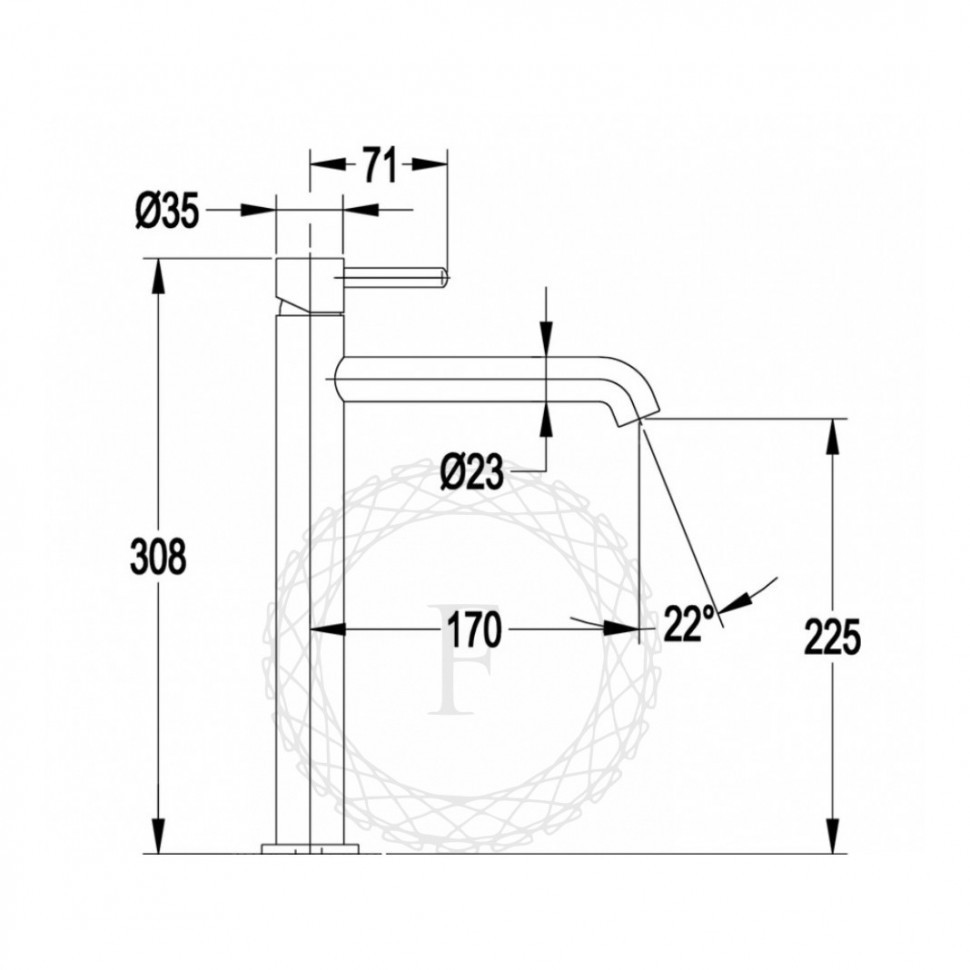 Смеситель для раковины FILARETE Roun FL6020, никель