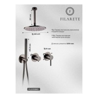 Душевая система встроенная FILARETE FL1032, графит