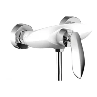 Смеситель для душа с ручным душем Grocenberg GB9001, белый/хром