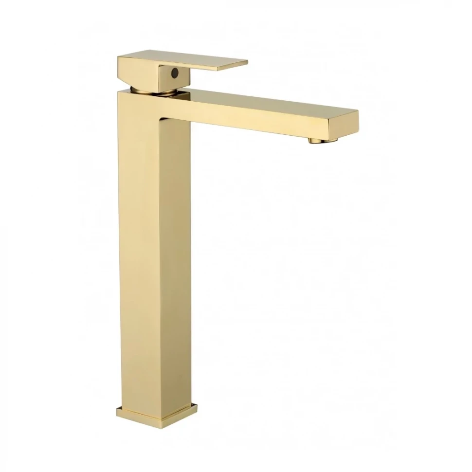 Смеситель для раковины высокий Grocenberg GB3008, золото глянец