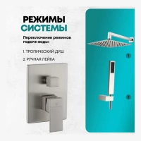 Душевая система скрытого монтажа Grocenberg GB5089NK-3, никель