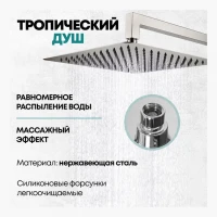 Душевая система скрытого монтажа Grocenberg GB5089NK-3, никель