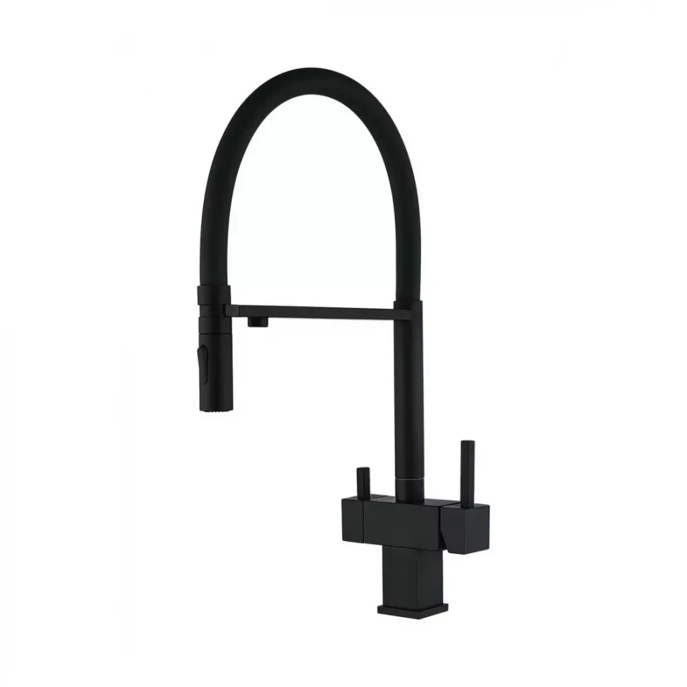 Смеситель для кухни под фильтр на магните Grocenberg GB4098, черный матовый