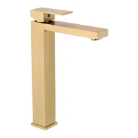 Смеситель для раковины высокий Grocenberg GB3008, матовое золото