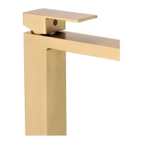 Смеситель для раковины высокий Grocenberg GB3008, матовое золото