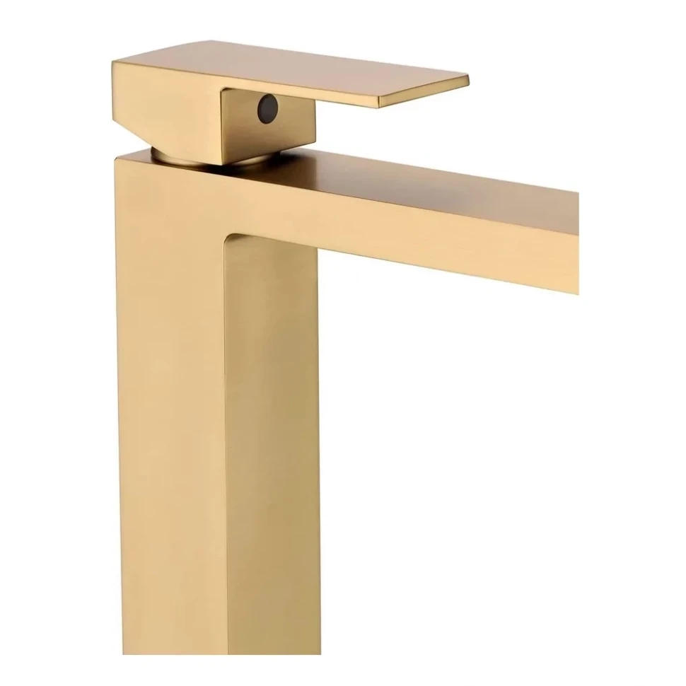 Смеситель для раковины высокий Grocenberg GB3008, матовое золото