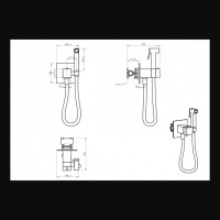 Гигиенический душ со смесителем Grocenberg GB008 с термостатом, матовое золото