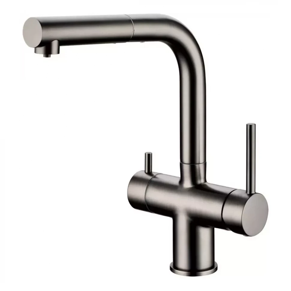 Смеситель для кухни под фильтр с выдвижным изливом Grocenberg GB4097, графит