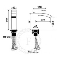 Смеситель для раковины FILARETE Waterfall FL5010, черный матовый