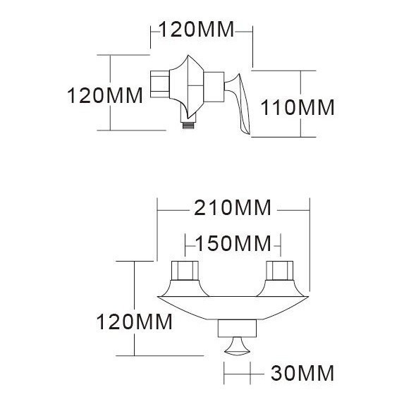 Смеситель для душа с ручным душем Grocenberg GB9001, черный матовый
