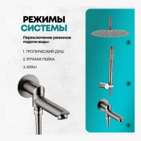 Душевая система скрытого монтажа Grocenberg GB5099BG-2, графит