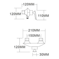 Смеситель для душа с ручным душем Grocenberg GB9001, черный хром