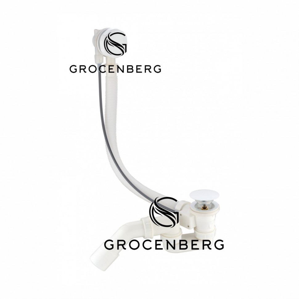 Полуавтоматический слив-перелив для ванны Grocenberg GB240, белый