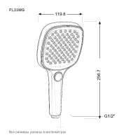 Лейка для душа FILARETE FL33MG, матовое золото