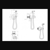 Гигиенический душ со смесителем Grocenberg GB009 с термостатом, черный матовый
