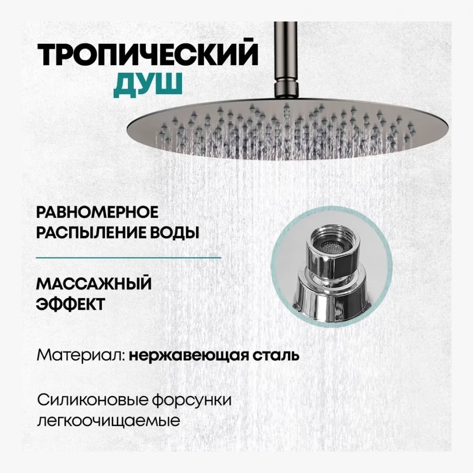 Душевая система скрытого монтажа Grocenberg GB5099BG-4, графит