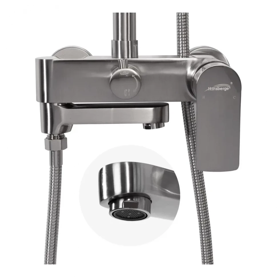 Душевая система Hansberge H5049, никель