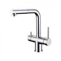 Смеситель для кухни под фильтр с выдвижным изливом Grocenberg GB4097, хром