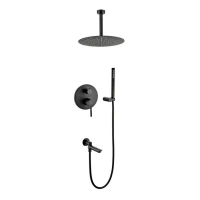 Душевая система скрытого монтажа Grocenberg GB5099BL-2, черный матовый