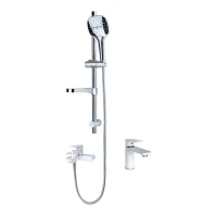 Набор для ванны 3 в 1 Grocenberg GB1009, белый/хром