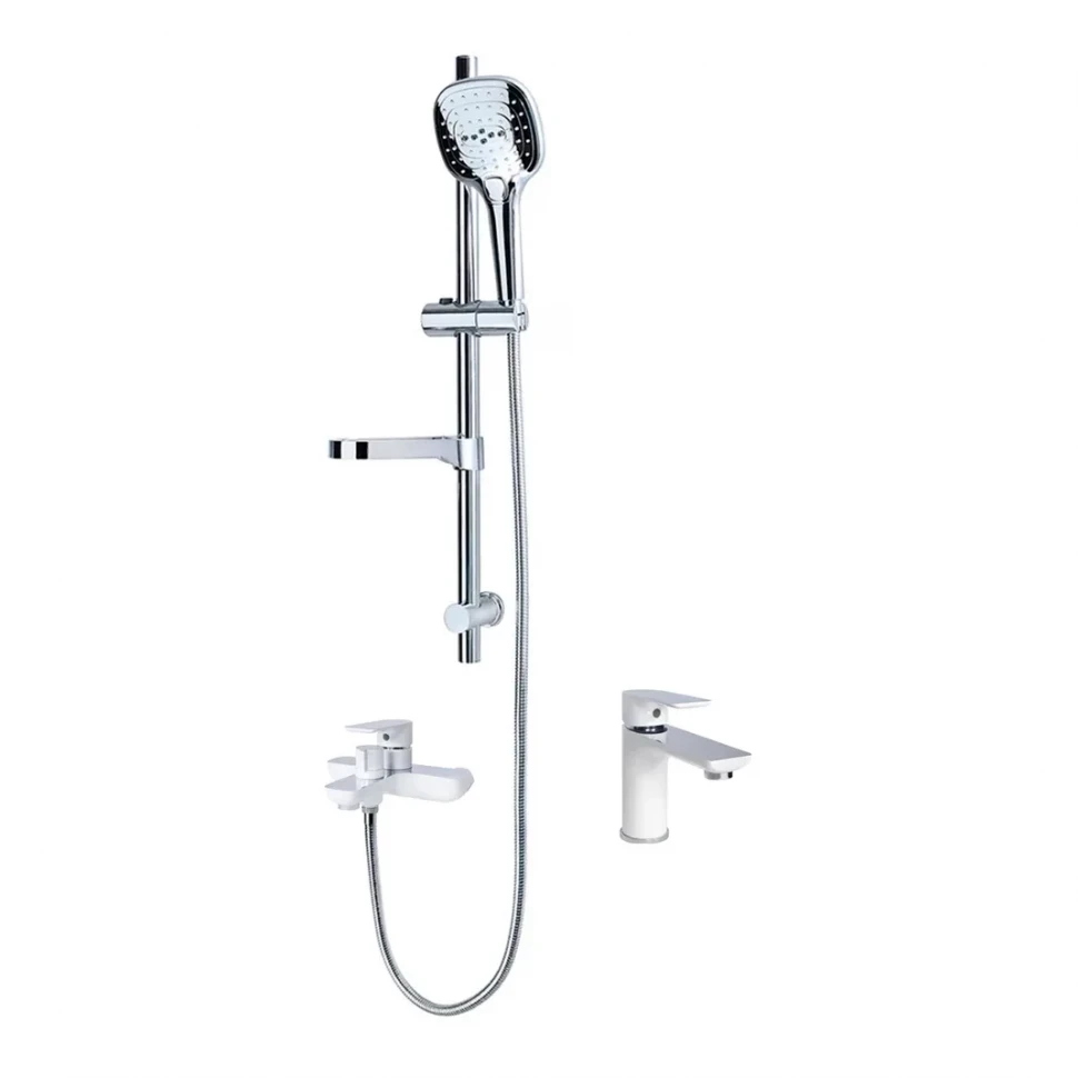 Набор для ванны 3 в 1 Grocenberg GB1009, белый/хром