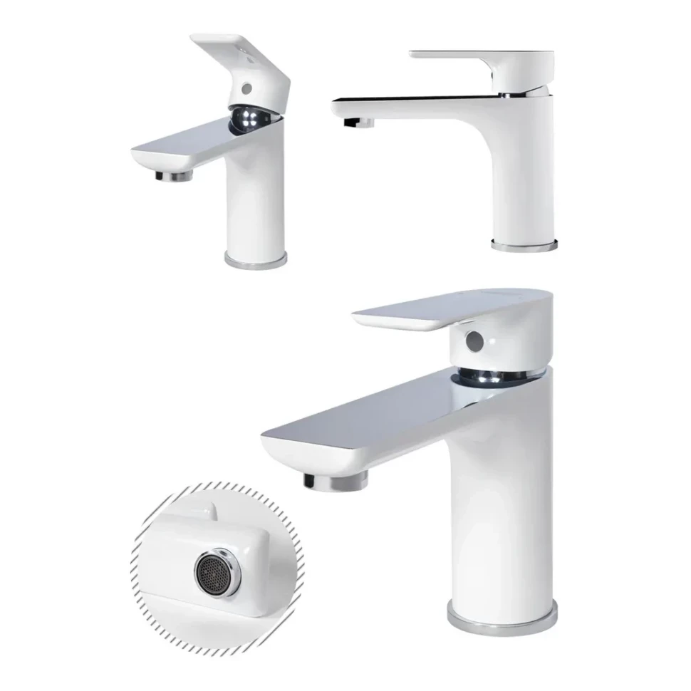 Набор для ванны 3 в 1 Grocenberg GB1009, белый/хром