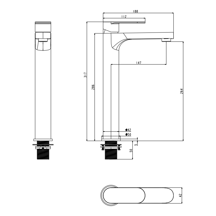Смеситель для раковины FILARETE Retta FL6030, никель
