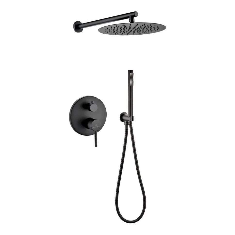 Душевая система скрытого монтажа Grocenberg GB5099BL-3, черный матовый