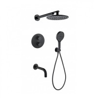 Душевая система скрытого монтажа Grocenberg GB5091, черный матовый