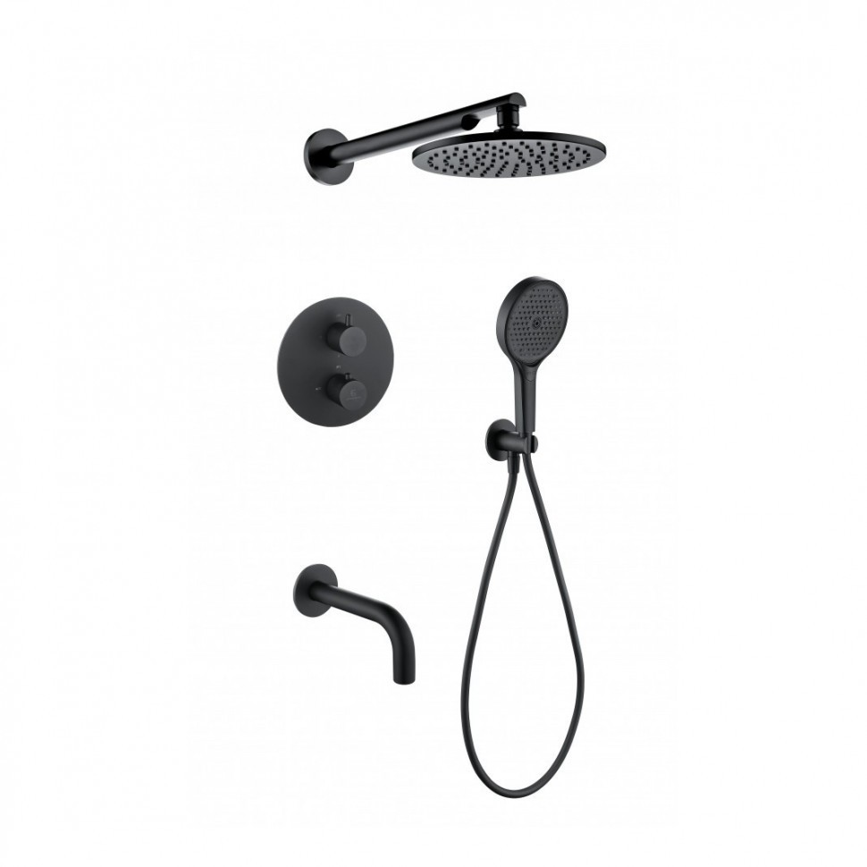 Душевая система скрытого монтажа Grocenberg GB5091, черный матовый