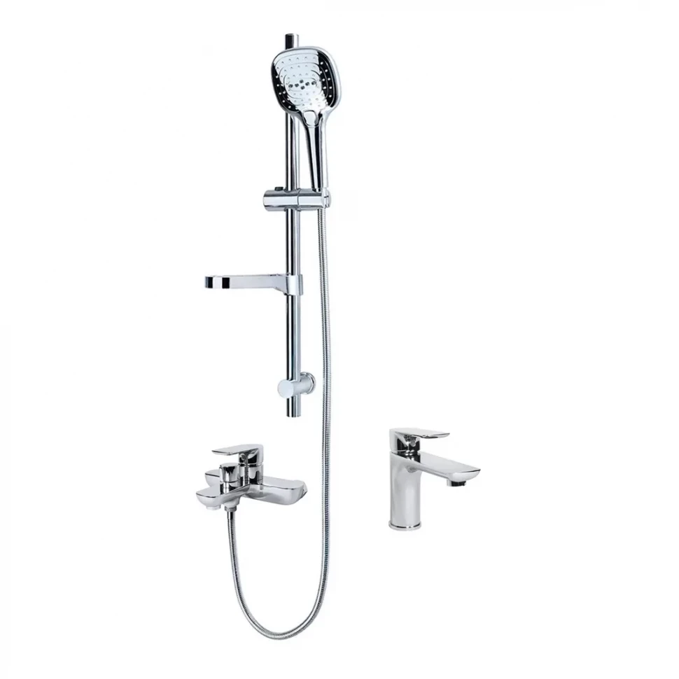 Набор для ванны 3 в 1 Grocenberg GB1009, хром