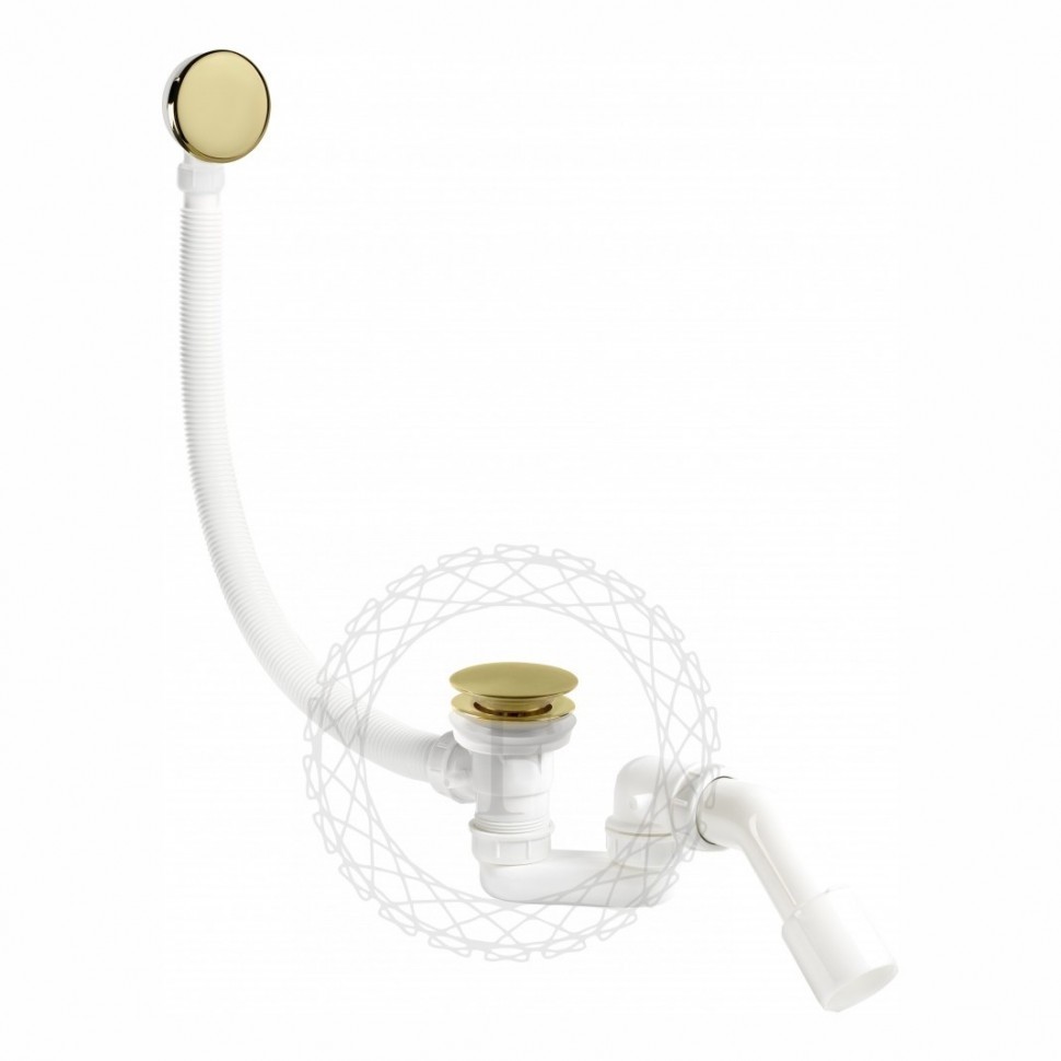Сифон для ванны автоматический FILARETE FL90, золото глянец