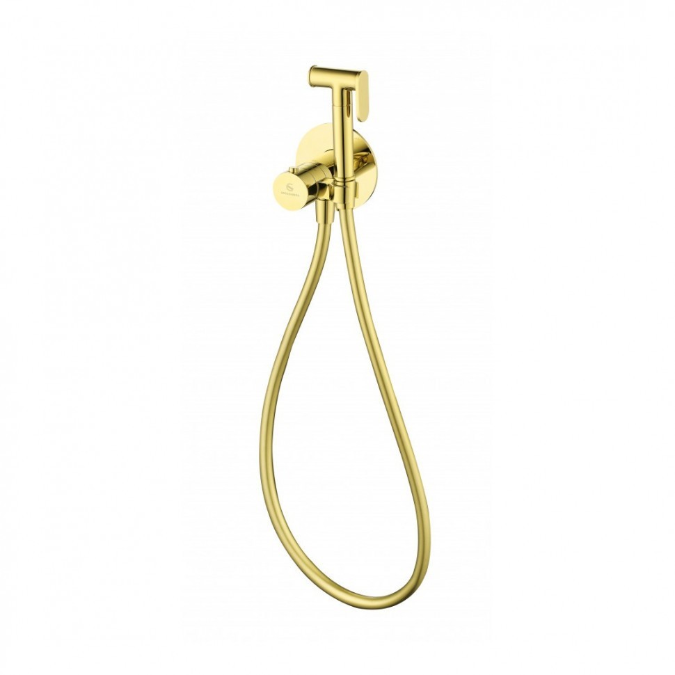 Гигиенический душ со смесителем Grocenberg GB009 с термостатом, золото глянец