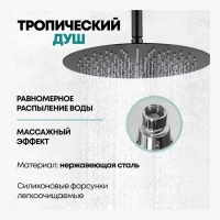 Душевая система скрытого монтажа Grocenberg GB5099BL-4, черный матовый