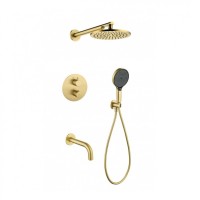 Душевая система скрытого монтажа Grocenberg GB5091, матовое золото